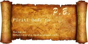 Piriti Beáta névjegykártya