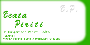 beata piriti business card