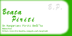 beata piriti business card